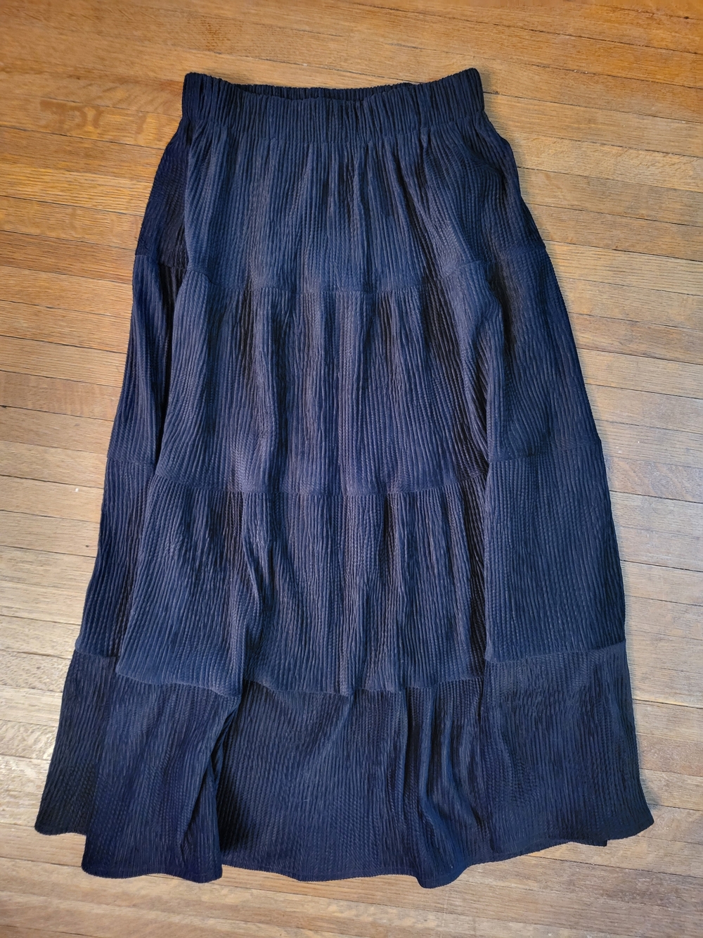 Papillon Blanc Black Tiered Maxi Skirt
